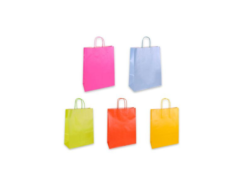 Borsa shopper Florio Carta perlata colori perlati assortiti - formato 18x8x20 cm - conf. 25 pz