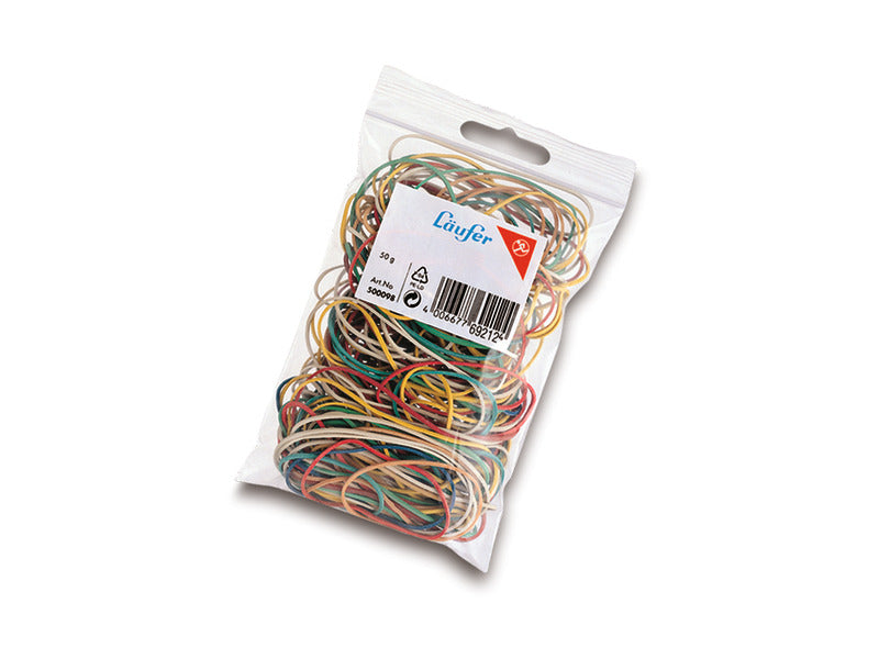 Elastici tondi Lebez colori assortiti in busta da 50 g