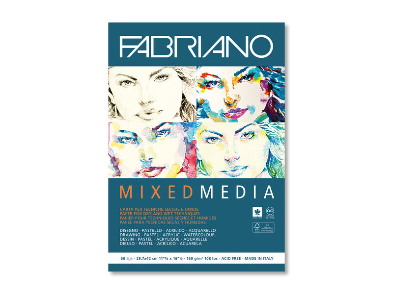 Blocco belle arti Fabiano mixed media 60 fogli A3 - 160 g