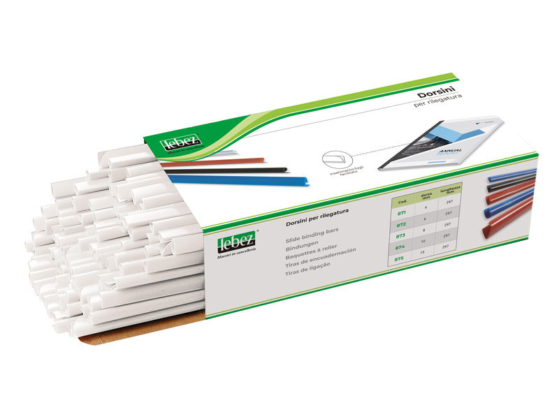 Dorsini tondi in PVC Lebez - dorso 4 mm - colore bianco - 871-B