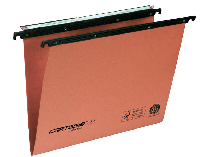 Cartelle sospese per cassetti Cartesio - interasse 39 cm fondo a V - arancione conf. 25 pezzi - 100/395-A2