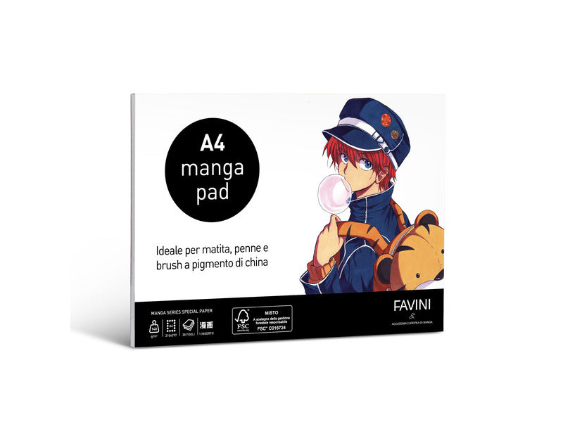 Blocco collato Favini Manga Pad 140 g - 30 fogli formato A4 A4200C4