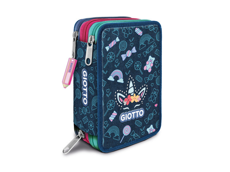 Astuccio Giotto collezione Candy 3 Zip in 3 fantasie assortite - F954000