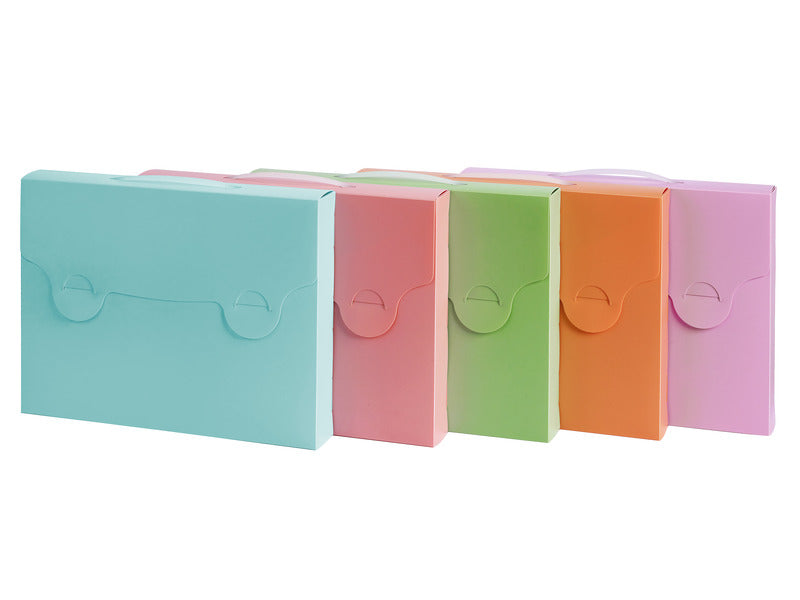 Valigetta in PPL Favorit 38x29 cm in colori assortiti pastel - conf. da 5 pezzi