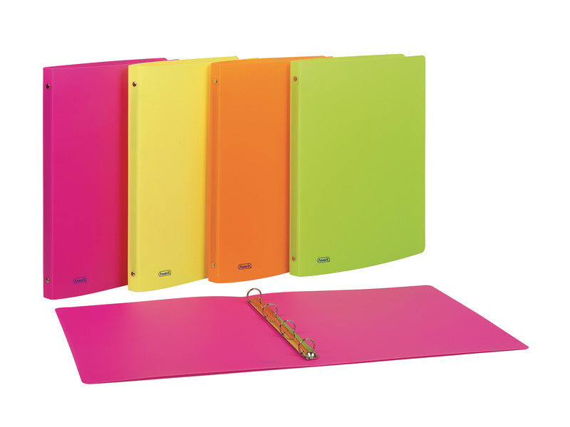 Raccoglitore a 4 anelli in PPL Neon D 15 - 22x30 cm - conf. da 20 pezzi in colori assortiti fluo