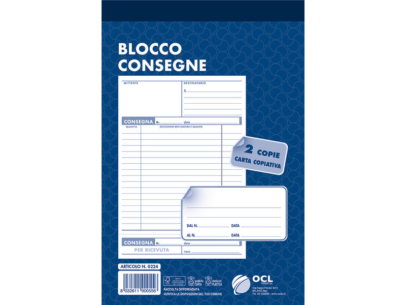 Blocco consegne O.C.L. 14,4x21,6 cm 50x2 copie - 0224