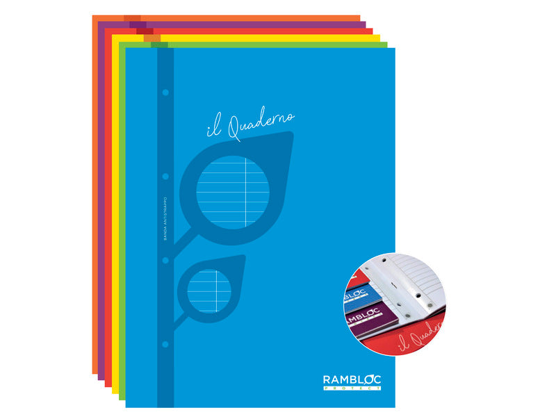 Maxi quaderno fogli mobili rinforzati Rambloc Il Quaderno A4 - 80 g conf. 6 pz - 0C