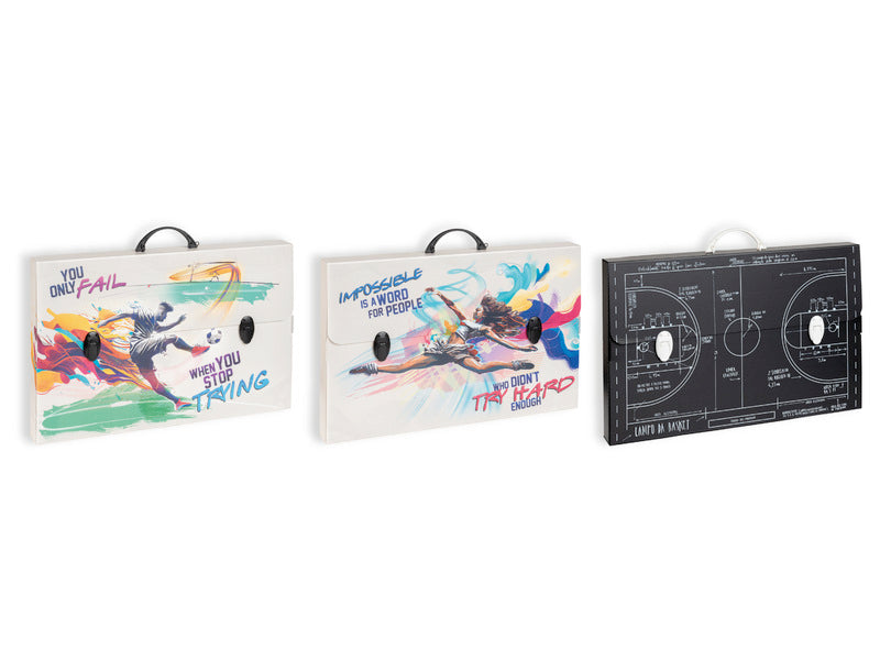 Valigetta in PPL Favorit con stampa Sport in 6 soggetti assortiti 56,5x36,5x5,5 cm