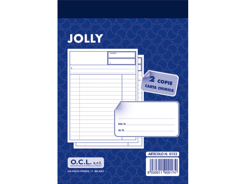 Blocco jolly O.C.L. 10,8x15,3 cm 50x2 copie - 0153N