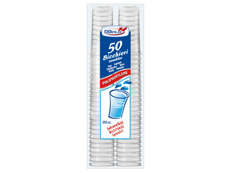 Bicchieri Tumbler in polipropilene trasparente - 355 ml - conf. 50 pezzi