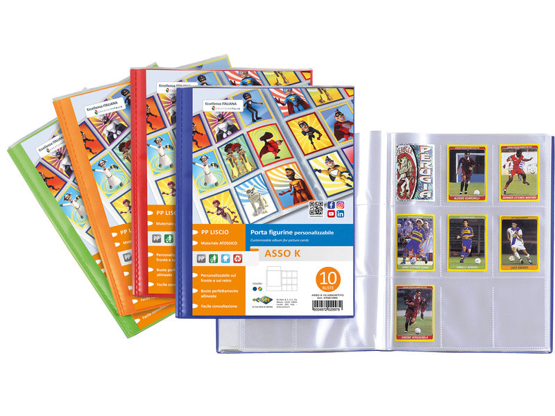 Album porta figurine personalizzabile - Sei Rota Asso K - colori assortiti - 10 buste