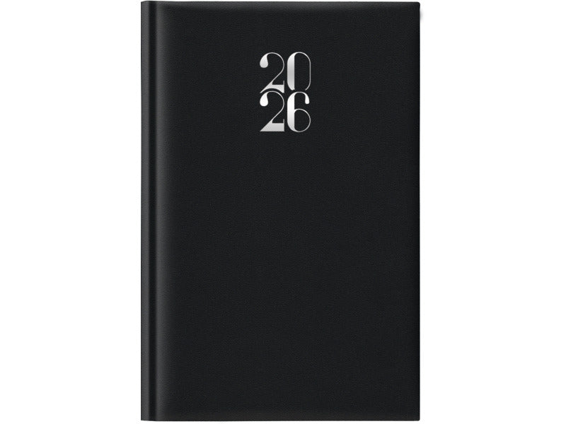 Agenda 2026 giornaliera gommato 11x16,5 cm nero 26-062100406C