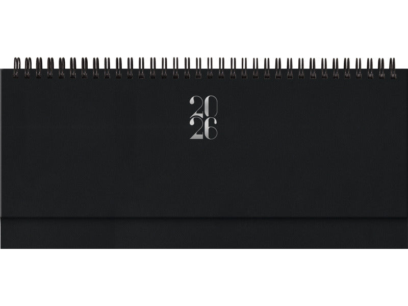 Planning 2026 settimanale c/spirale gommato 29,8x10,5 cm nero 26-023000406C