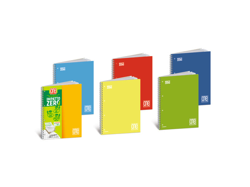 Quaderno Maxi spiralato One Color Impatto Zero 20+1 ff - 80 g/m² - 1R conf. da 6 pezzi - 7449