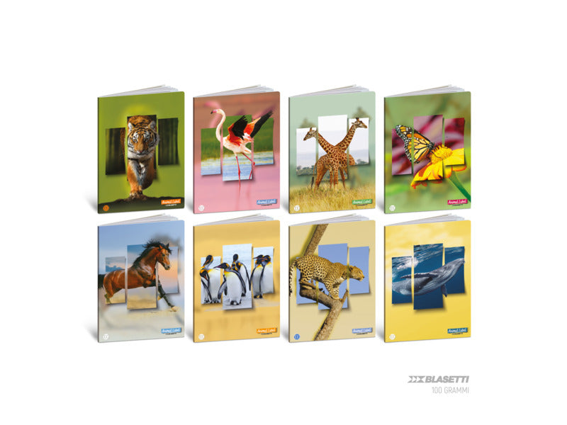 Maxi quaderni Blasetti Animali A4 18+1 ff carta 100 g/m² - conf. 10 pz - rigatura 1R - 9002