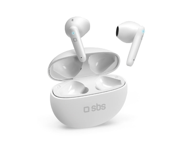 Auricolari TWS SBS Pure Drops semi in ear - controlli touch - ENC - case da 380 mAh - bianco - TEEARPURDTWSBTW