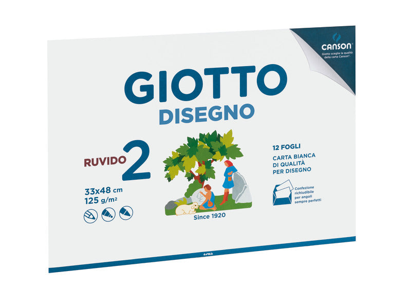 Album da disegno Giotto 2 33x48 cm - 12 ff 125 g - conf.10 pz - ruvido F583200
