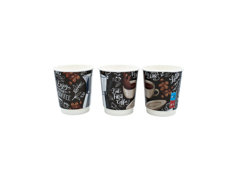 Bicchiere in cartoncino a doppia camera Le Nappage per bevande calde con scritta conf. 25 pz 18 cl