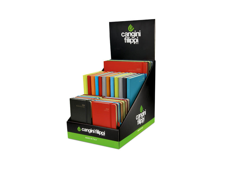 Espositore da banco 28 agende Cangini Filippi Palm Classic - formati e colori assortiti - EXP/IVO