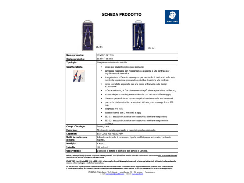 Balaustrone Staedtler con aste snodabili, prolunga e innesto universale - 553 02