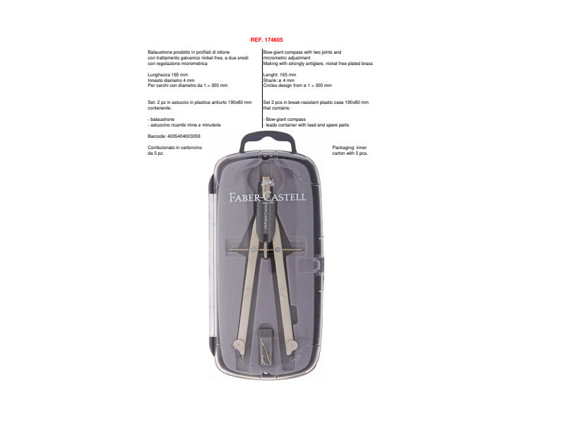 Balaustrone Faber-Castell Start a vite centrale con aste snodabili ottone nichelato