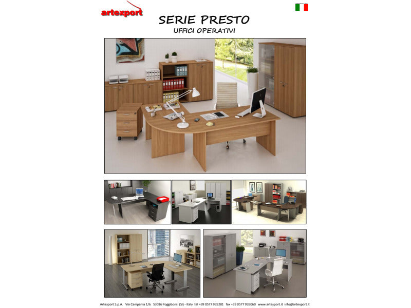 Ante con serratura bianco 80x67 cm in melaminico per mobile basso linea Presto Artexport - 60067M/3