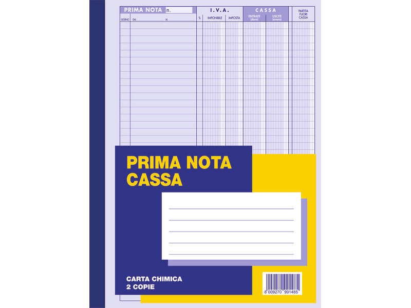 Album prima nota cassa O.C.L. 50x2 copie - blister da 3 blocchi - 216x305 mm 0131P