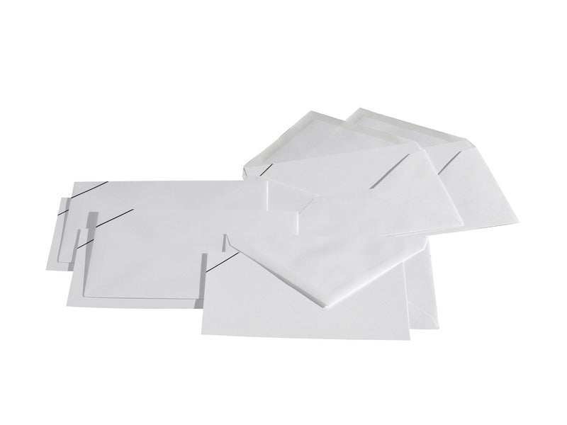Busta + biglietto Blasetti 9x14 cm - conf. 100 + 100 pz - listati a lutto - 534
