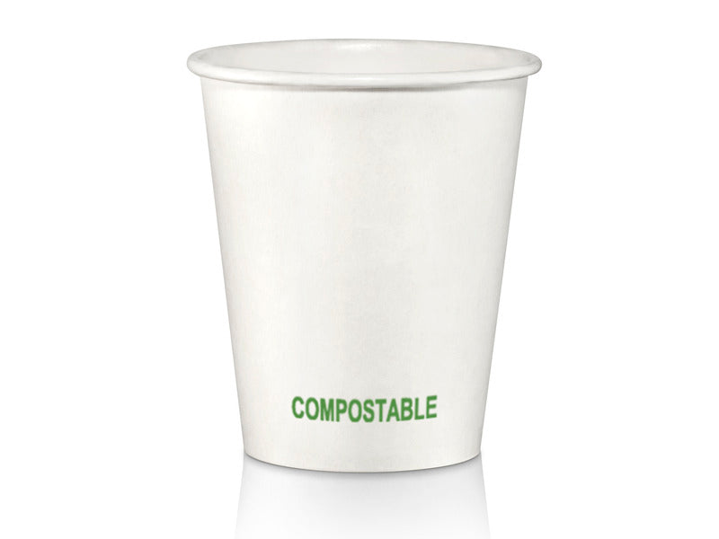 Bicchieri Dopla Green in carta compostabile - 100 ml bianco - conf. 50 pz