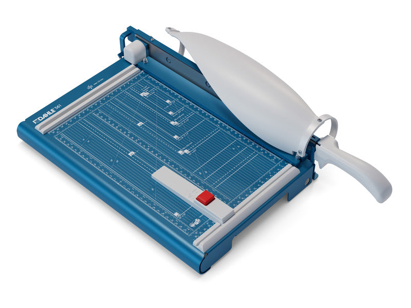 Taglierina a leva Dahle con pressino automatico blu luce 360-3,5 mm R000561