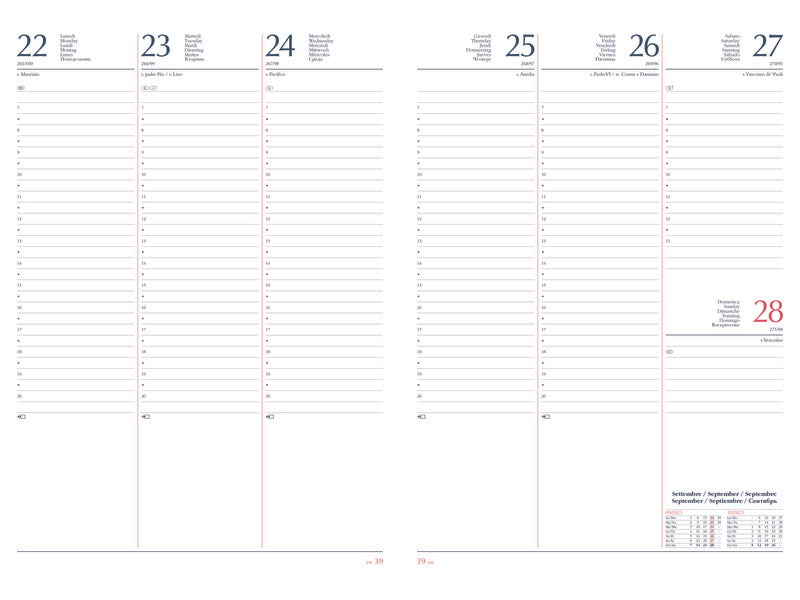 Agenda 2026 settimanale A4 21x29,7 cm gommato blu 26-055500401C