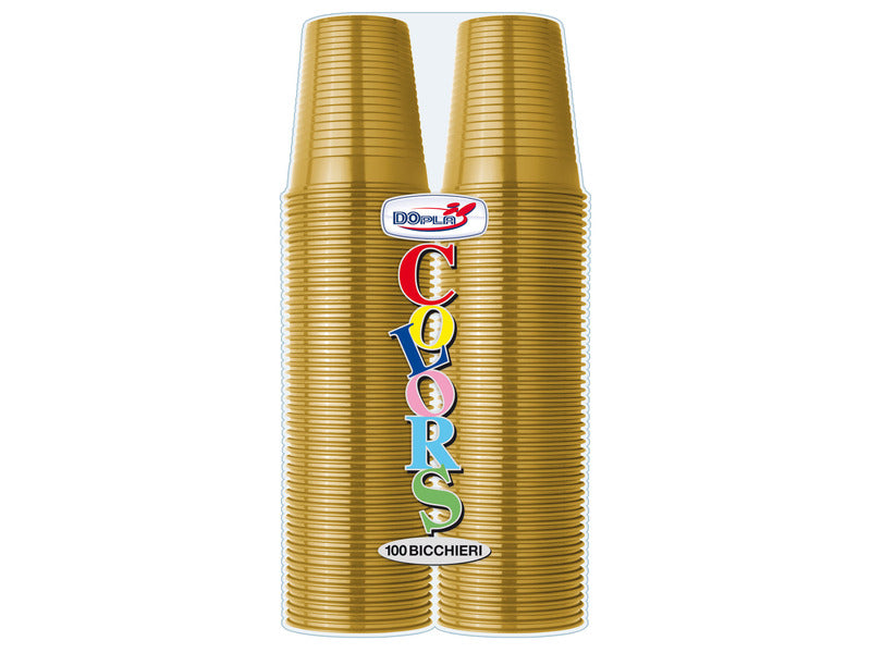 Bicchieri in polistirene Dopla DO Colors 200 ml oro - conf. 2 x 50 pz
