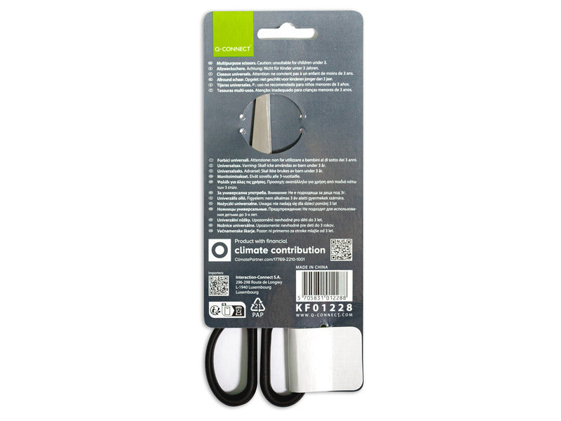 Forbici universali in blister Q-Connect nero 20,5 cm - E- IA