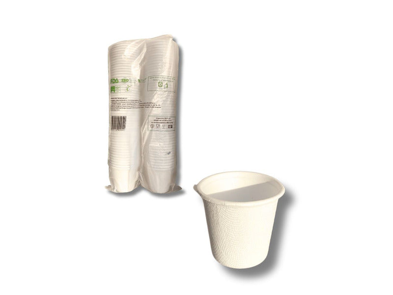 Bicchiere per caffè espresso in bagassa sbiancata Ferrari Bio conf. 100 pz 88 ml FBIO25