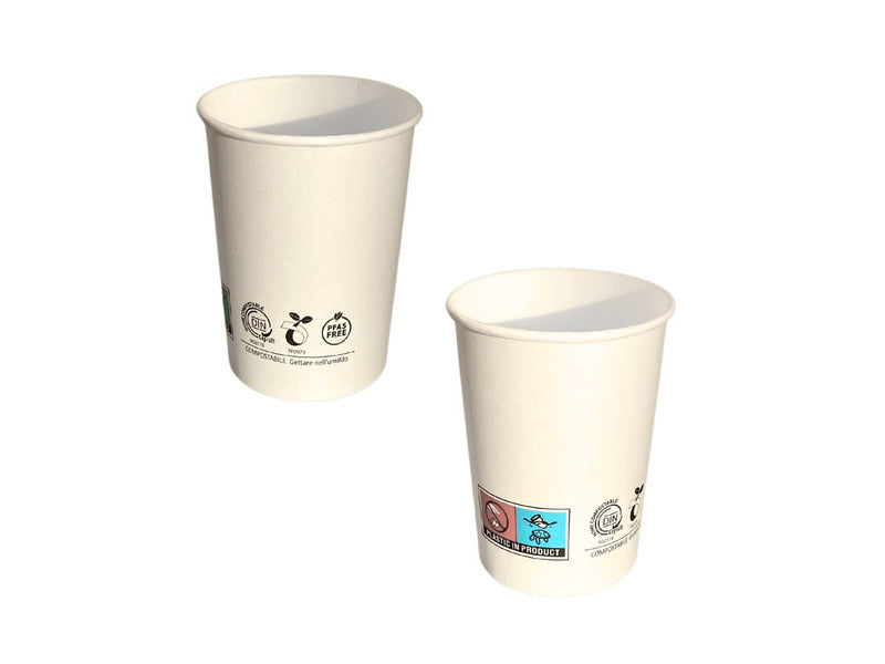 Bicchieri in carta e PLA bianchi Ferrari Bio conf. 50 pz 200 ml FBIO94