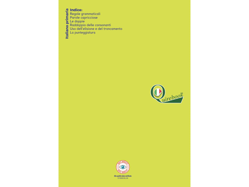 Quaderno rigatura universale Logos Quirebook 21x29,7 cm copertina verdino Italiano primaria - rigatura 1R