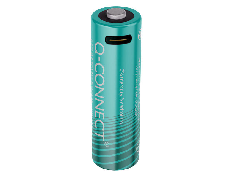 Batterie ricaricabili Q-Connect AA con cavo USB-C - 1400 mAh - 1,5 V conf. 4 pz in blister