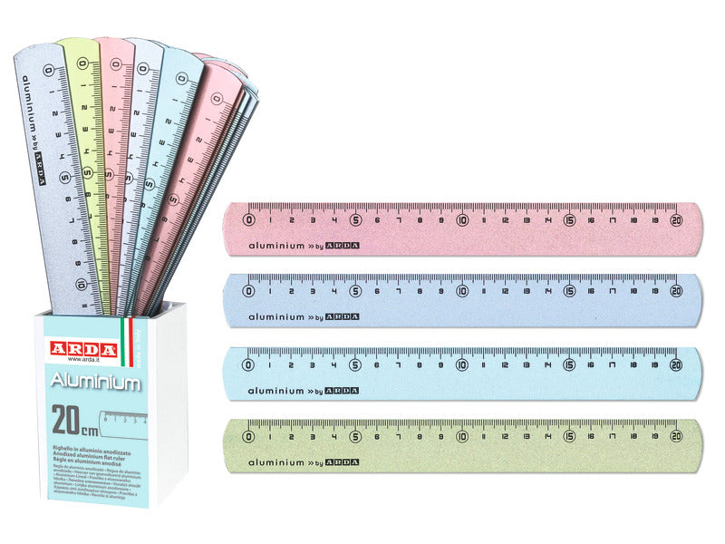 Barattolo 24 righelli 20 cm in alluminio Arda Frost colori assortiti 17820COLBAR