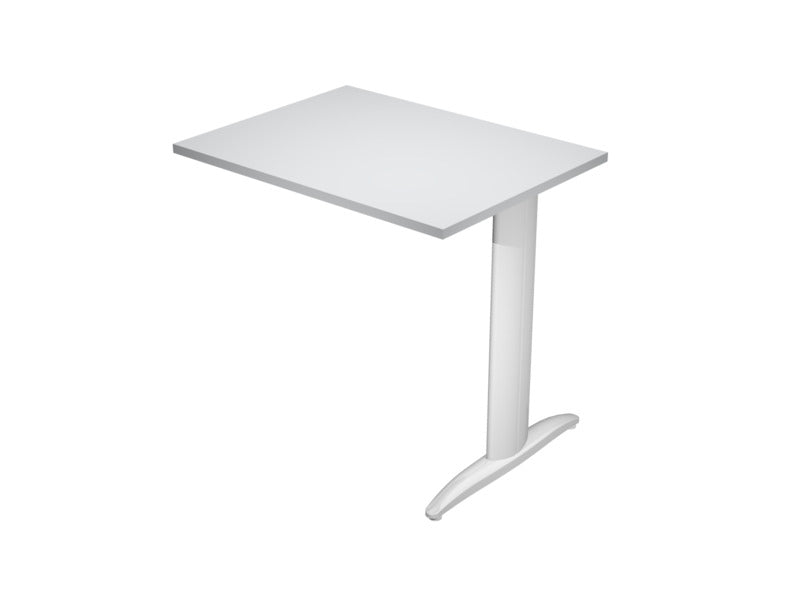 Allungo diretto con fianco metal a T 80x60xH.72 cm grigio Presto gamba verniciata effetto cromato