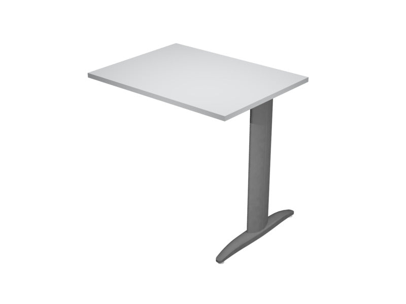 Allungo diretto con fianco metal a T 80x60xH.72 cm grigio Presto gamba antracite opaco 7016 - ALL-PRM-9-AF