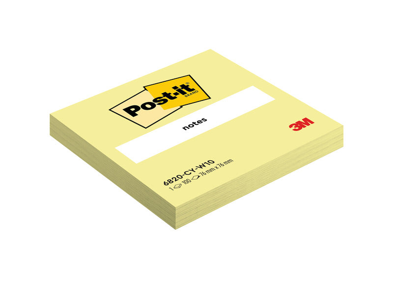 Foglietti riposizionabili Post-it® conf. 10 blocchetti da 100 ff giallo Canary 76x76 mm - 6820-CY-W10