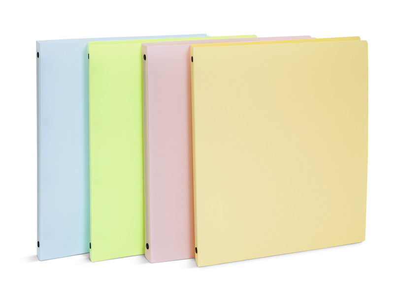 Espositore 24 raccoglitori 4 anelli Lebez in PP - A4 Ø 15 mm - colori pastello assortiti