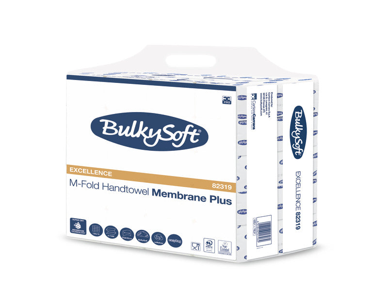 Asciugamani piegati a M Bulkysoft Luxury 21,5x32 cm bianco - 15 conf. da 120 fogli - .E20