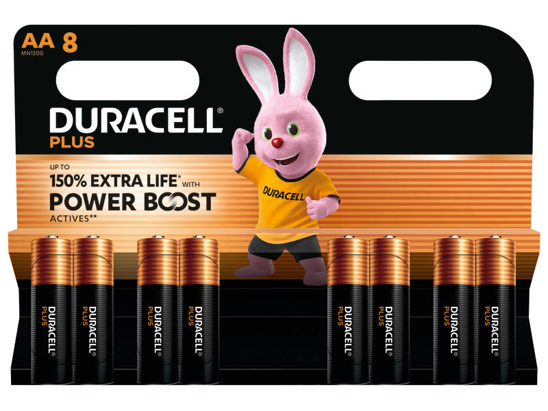 Batterie alcaline Duracell Power Boost Stilo AA - blister da 8 pezzi