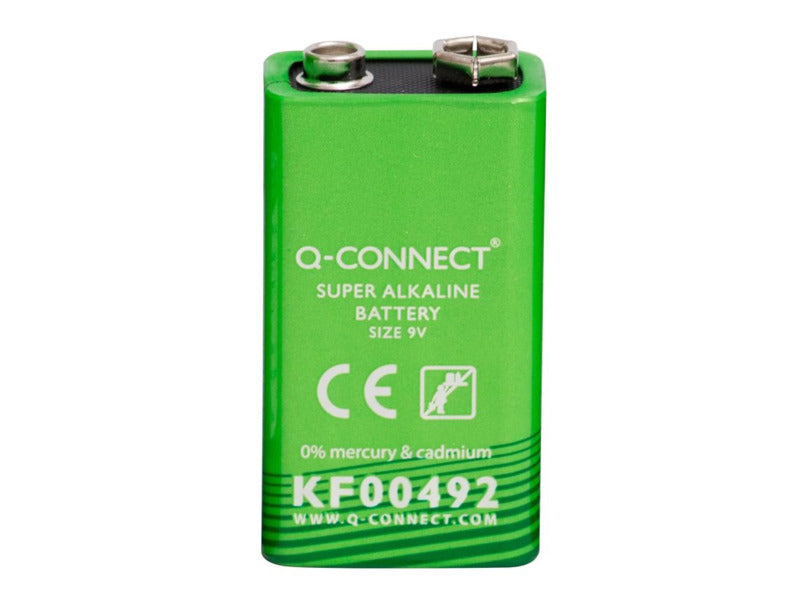 Batteria alcalina Q-Connect 9V in blister