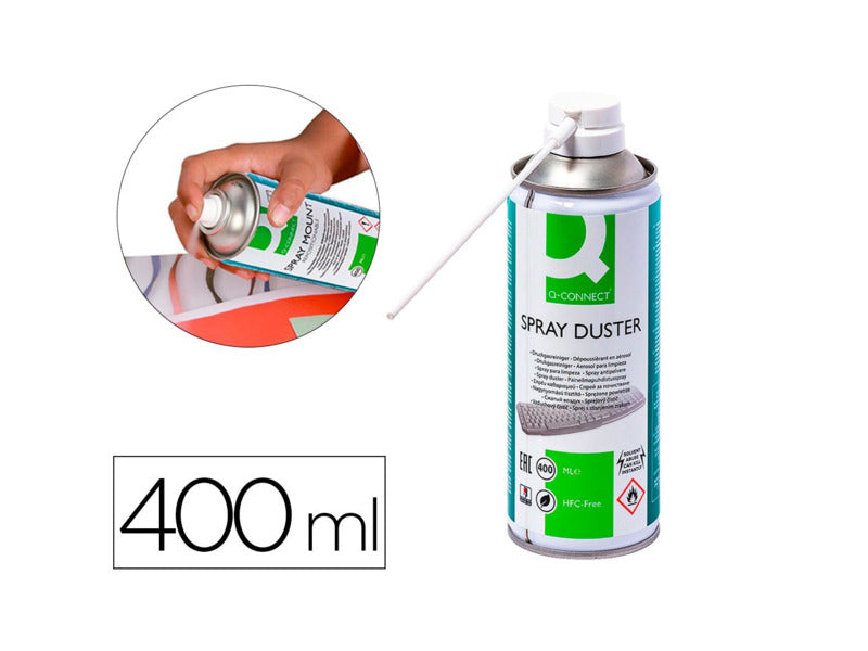 Bomboletta di aria compressa Q-Connect utilizzabile in verticale priva di HFC 400 ml