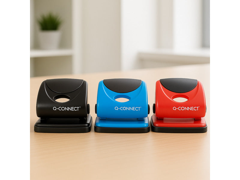 Perforatore a due fori Q-Connect blu 20 fogli