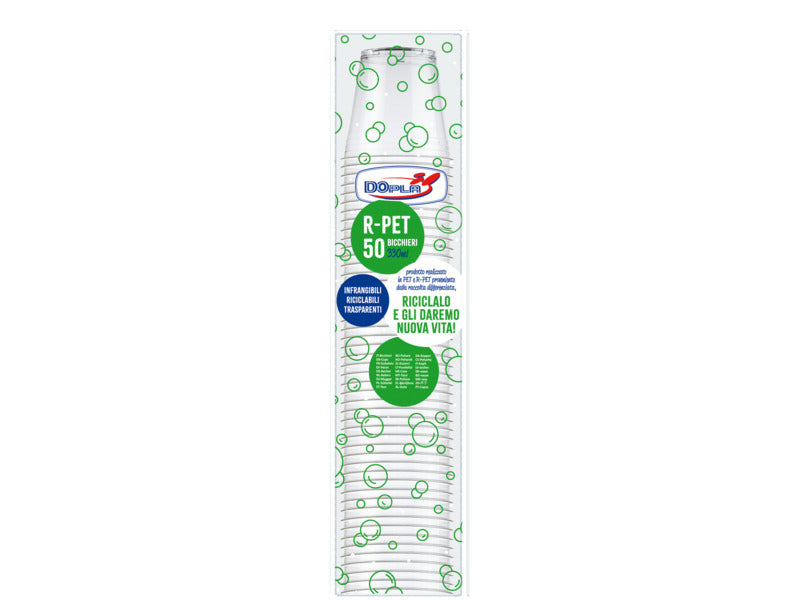 Bicchieri in R-PET Dopla DO trasparente 330 ml - conf. 50 pz