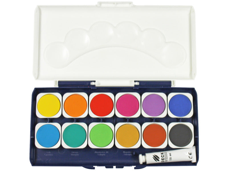 Acquerelli con tempera bianca Donau 7,5 ml in conf. 12 godet + 1 tubetto colori assortiti