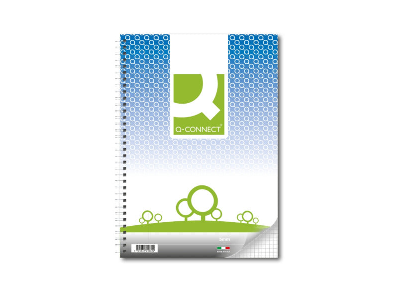 Quaderno spiralato Q-Connect A4 - 80 ff 70 g/m² - quadretti 5 mm